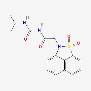 molecular formula C16H17N3O4S B7477148 2-(2,2-dioxo-2lambda6-thia-3-azatricyclo[6.3.1.04,12]dodeca-1(11),4,6,8(12),9-pentaen-3-yl)-N-(propan-2-ylcarbamoyl)acetamide 