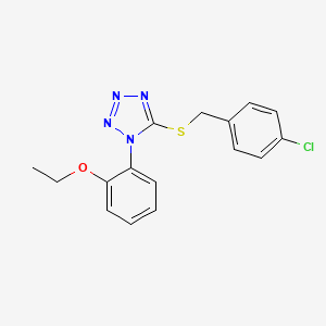 molecular formula C16H15ClN4OS B7477167 5-[(4-Chlorophenyl)methylsulfanyl]-1-(2-ethoxyphenyl)tetrazole 