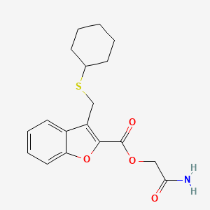 molecular formula C18H21NO4S B7477178 (2-Amino-2-oxoethyl) 3-(cyclohexylsulfanylmethyl)-1-benzofuran-2-carboxylate 
