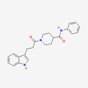 molecular formula C23H25N3O2 B7477190 1-[3-(1H-indol-3-yl)propanoyl]-N-phenylpiperidine-4-carboxamide 
