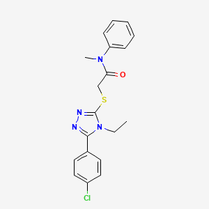 2-[[5-(4-chlorophenyl)-4-ethyl-1,2,4-triazol-3-yl]sulfanyl]-N-methyl-N-phenylacetamide