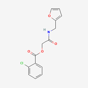 molecular formula C14H12ClNO4 B7477199 2-[(Furan-2-ylmethyl)amino]-2-oxoethyl 2-chlorobenzoate 