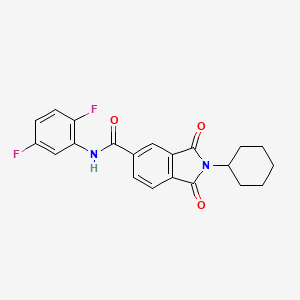 molecular formula C21H18F2N2O3 B7477276 2-cyclohexyl-N-(2,5-difluorophenyl)-1,3-dioxoisoindole-5-carboxamide 