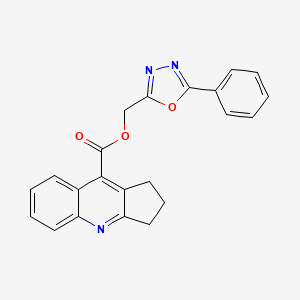 molecular formula C22H17N3O3 B7477283 (5-phenyl-1,3,4-oxadiazol-2-yl)methyl 2,3-dihydro-1H-cyclopenta[b]quinoline-9-carboxylate 