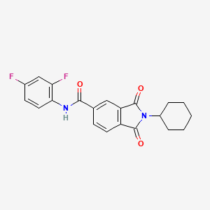 molecular formula C21H18F2N2O3 B7477289 2-cyclohexyl-N-(2,4-difluorophenyl)-1,3-dioxoisoindole-5-carboxamide 