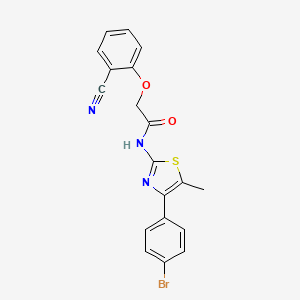 molecular formula C19H14BrN3O2S B7477334 N-[4-(4-bromophenyl)-5-methyl-1,3-thiazol-2-yl]-2-(2-cyanophenoxy)acetamide 