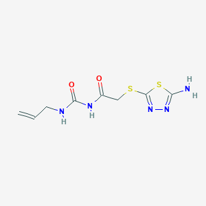 2-[(5-amino-1,3,4-thiadiazol-2-yl)sulfanyl]-N-(prop-2-enylcarbamoyl)acetamide