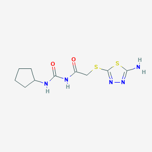 2-[(5-amino-1,3,4-thiadiazol-2-yl)sulfanyl]-N-(cyclopentylcarbamoyl)acetamide
