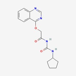 molecular formula C16H18N4O3 B7477366 N-(cyclopentylcarbamoyl)-2-quinazolin-4-yloxyacetamide 