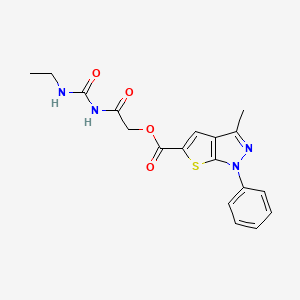 molecular formula C18H18N4O4S B7477376 [2-(Ethylcarbamoylamino)-2-oxoethyl] 3-methyl-1-phenylthieno[2,3-c]pyrazole-5-carboxylate 