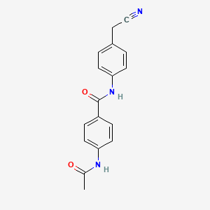 molecular formula C17H15N3O2 B7477383 4-acetamido-N-[4-(cyanomethyl)phenyl]benzamide 
