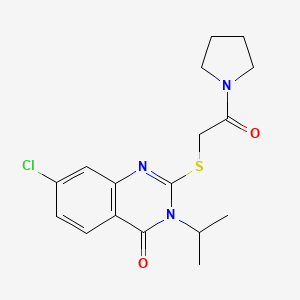 7-Chloro-2-(2-oxo-2-pyrrolidin-1-ylethyl)sulfanyl-3-propan-2-ylquinazolin-4-one