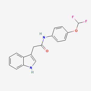 molecular formula C17H14F2N2O2 B7477452 N-[4-(difluoromethoxy)phenyl]-2-(1H-indol-3-yl)acetamide 