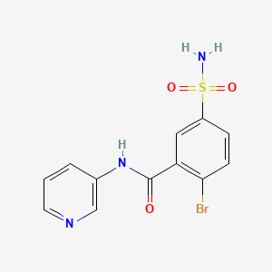 molecular formula C12H10BrN3O3S B7477490 2-bromo-N-pyridin-3-yl-5-sulfamoylbenzamide 