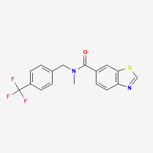 molecular formula C17H13F3N2OS B7477495 N-methyl-N-[[4-(trifluoromethyl)phenyl]methyl]-1,3-benzothiazole-6-carboxamide 