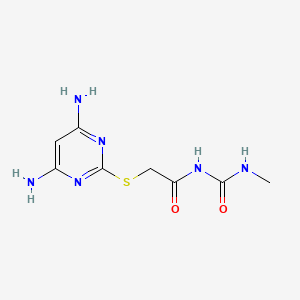 molecular formula C8H12N6O2S B7477503 2-(4,6-diaminopyrimidin-2-yl)sulfanyl-N-(methylcarbamoyl)acetamide 