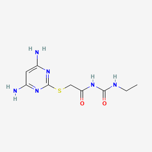 molecular formula C9H14N6O2S B7477523 2-(4,6-diaminopyrimidin-2-yl)sulfanyl-N-(ethylcarbamoyl)acetamide 