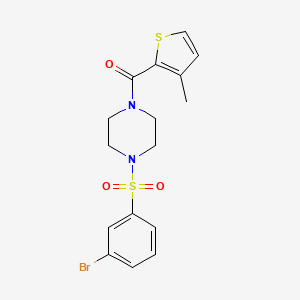 molecular formula C16H17BrN2O3S2 B7477554 [4-(3-Bromophenyl)sulfonylpiperazin-1-yl]-(3-methylthiophen-2-yl)methanone 
