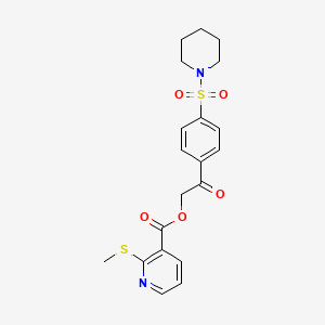 molecular formula C20H22N2O5S2 B7477578 [2-Oxo-2-(4-piperidin-1-ylsulfonylphenyl)ethyl] 2-methylsulfanylpyridine-3-carboxylate 