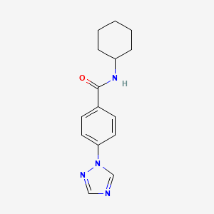 molecular formula C15H18N4O B7477581 N-cyclohexyl-4-(1,2,4-triazol-1-yl)benzamide 