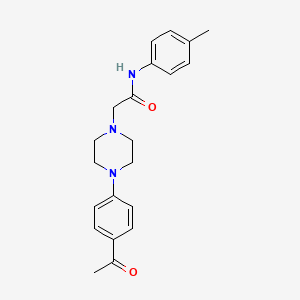 molecular formula C21H25N3O2 B7477592 2-[4-(4-acetylphenyl)piperazin-1-yl]-N-(4-methylphenyl)acetamide 