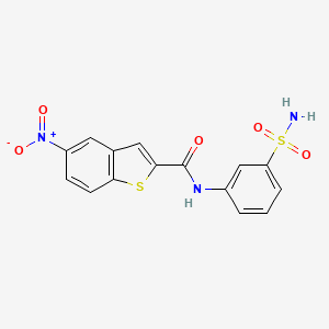 molecular formula C15H11N3O5S2 B7477596 5-nitro-N-(3-sulfamoylphenyl)-1-benzothiophene-2-carboxamide 