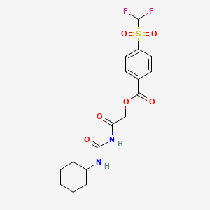 molecular formula C17H20F2N2O6S B7477619 [2-(Cyclohexylcarbamoylamino)-2-oxoethyl] 4-(difluoromethylsulfonyl)benzoate 