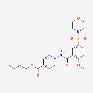 molecular formula C23H28N2O7S B7477634 Butyl 4-[(2-methoxy-5-morpholin-4-ylsulfonylbenzoyl)amino]benzoate 