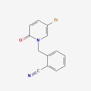 molecular formula C13H9BrN2O B7477656 2-[(5-Bromo-2-oxo-1,2-dihydropyridin-1-yl)methyl]benzonitrile 