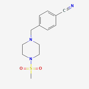 molecular formula C13H17N3O2S B7477673 4-[(4-Methylsulfonylpiperazin-1-yl)methyl]benzonitrile 