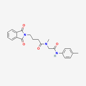 molecular formula C22H23N3O4 B7477681 4-(1,3-dioxoisoindol-2-yl)-N-methyl-N-[2-(4-methylanilino)-2-oxoethyl]butanamide 