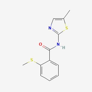 2-methylsulfanyl-N-(5-methyl-1,3-thiazol-2-yl)benzamide