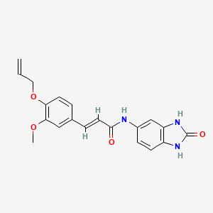 (E)-3-(3-methoxy-4-prop-2-enoxyphenyl)-N-(2-oxo-1,3-dihydrobenzimidazol-5-yl)prop-2-enamide