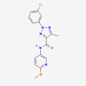 molecular formula C16H14ClN5O2 B7477765 2-(3-chlorophenyl)-N-(6-methoxypyridin-3-yl)-5-methyltriazole-4-carboxamide 