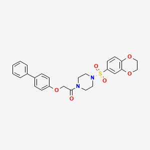 1-[4-(2,3-Dihydro-1,4-benzodioxin-6-ylsulfonyl)piperazin-1-yl]-2-(4-phenylphenoxy)ethanone