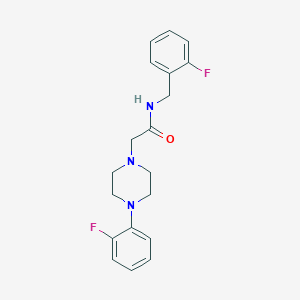 molecular formula C19H21F2N3O B7477818 N-[(2-fluorophenyl)methyl]-2-[4-(2-fluorophenyl)piperazin-1-yl]acetamide 