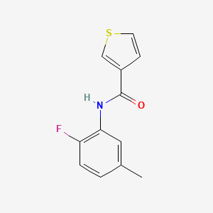 molecular formula C12H10FNOS B7477825 N-(2-fluoro-5-methylphenyl)thiophene-3-carboxamide 