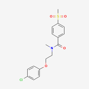 molecular formula C17H18ClNO4S B7477843 N-[2-(4-chlorophenoxy)ethyl]-N-methyl-4-methylsulfonylbenzamide 