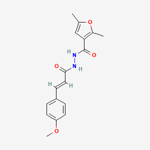 molecular formula C17H18N2O4 B7477889 N'-[(E)-3-(4-methoxyphenyl)prop-2-enoyl]-2,5-dimethylfuran-3-carbohydrazide 