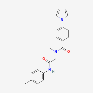 molecular formula C21H21N3O2 B7477917 N-methyl-N-[2-(4-methylanilino)-2-oxoethyl]-4-pyrrol-1-ylbenzamide 