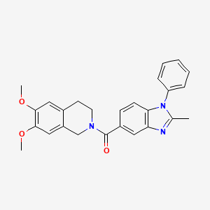 molecular formula C26H25N3O3 B7477925 (6,7-dimethoxy-3,4-dihydro-1H-isoquinolin-2-yl)-(2-methyl-1-phenylbenzimidazol-5-yl)methanone 