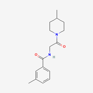 molecular formula C16H22N2O2 B7477932 3-methyl-N-[2-(4-methylpiperidin-1-yl)-2-oxoethyl]benzamide 