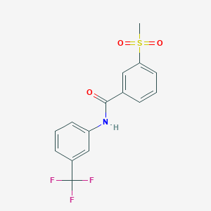 molecular formula C15H12F3NO3S B7477953 3-methylsulfonyl-N-[3-(trifluoromethyl)phenyl]benzamide 