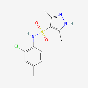 molecular formula C12H14ClN3O2S B7477994 N-(2-chloro-4-methylphenyl)-3,5-dimethyl-1H-pyrazole-4-sulfonamide 