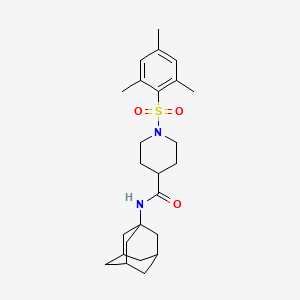 N-(1-adamantyl)-1-(2,4,6-trimethylphenyl)sulfonylpiperidine-4-carboxamide