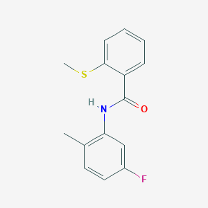 molecular formula C15H14FNOS B7478023 N-(5-fluoro-2-methylphenyl)-2-methylsulfanylbenzamide 