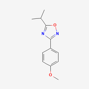 molecular formula C12H14N2O2 B7478073 3-(4-Methoxyphenyl)-5-propan-2-yl-1,2,4-oxadiazole 