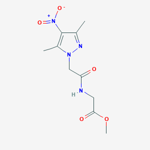 molecular formula C10H14N4O5 B7478110 Methyl 2-[[2-(3,5-dimethyl-4-nitropyrazol-1-yl)acetyl]amino]acetate 
