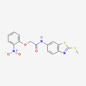 molecular formula C16H13N3O4S2 B7478149 N-(2-methylsulfanyl-1,3-benzothiazol-6-yl)-2-(2-nitrophenoxy)acetamide 