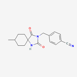 molecular formula C17H19N3O2 B7478210 4-[(8-Methyl-2,4-dioxo-1,3-diazaspiro[4.5]decan-3-yl)methyl]benzonitrile 